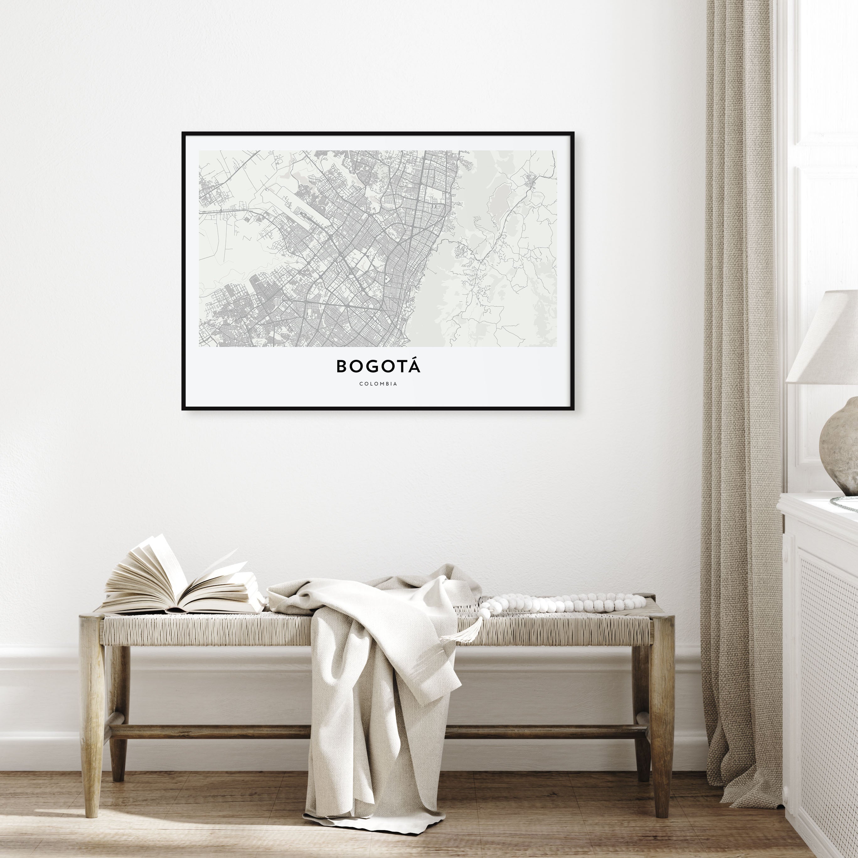 Bogotá Map Landscape Poster