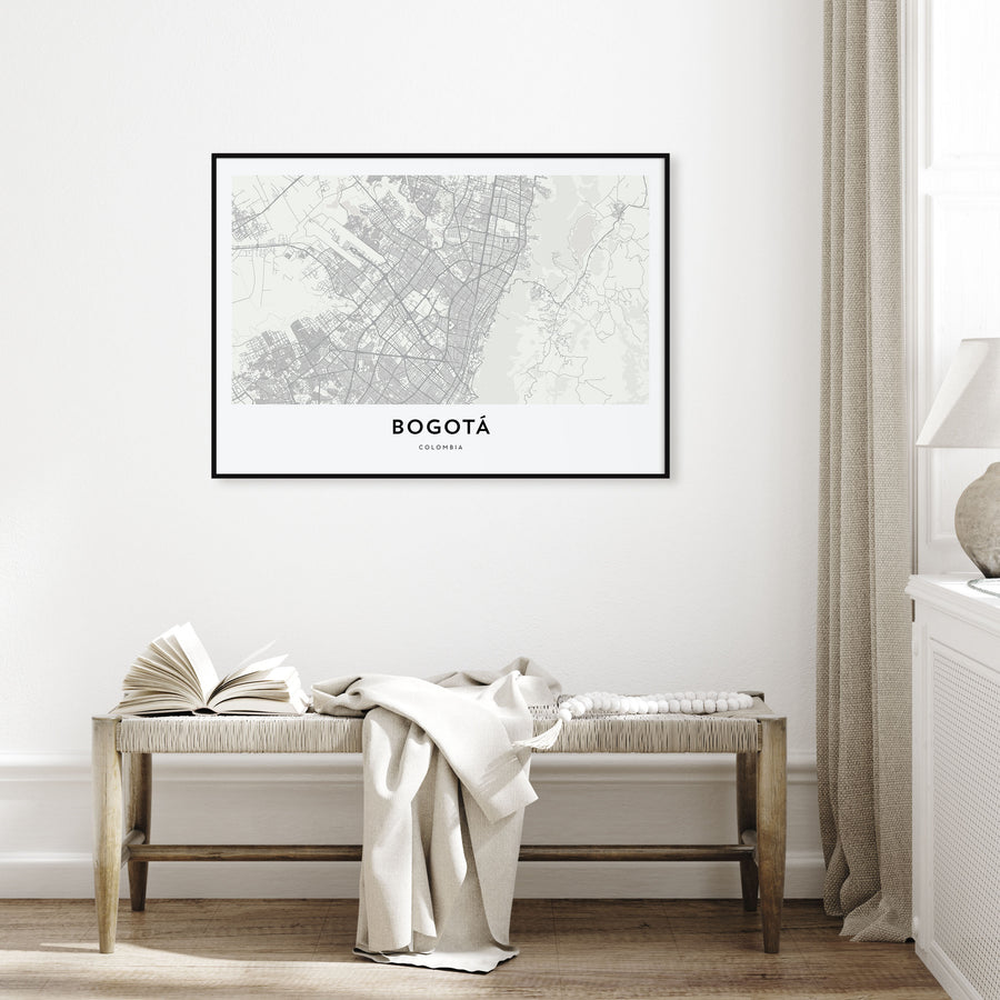 Bogotá Map Landscape Poster