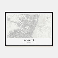 Bogotá Map Landscape Poster