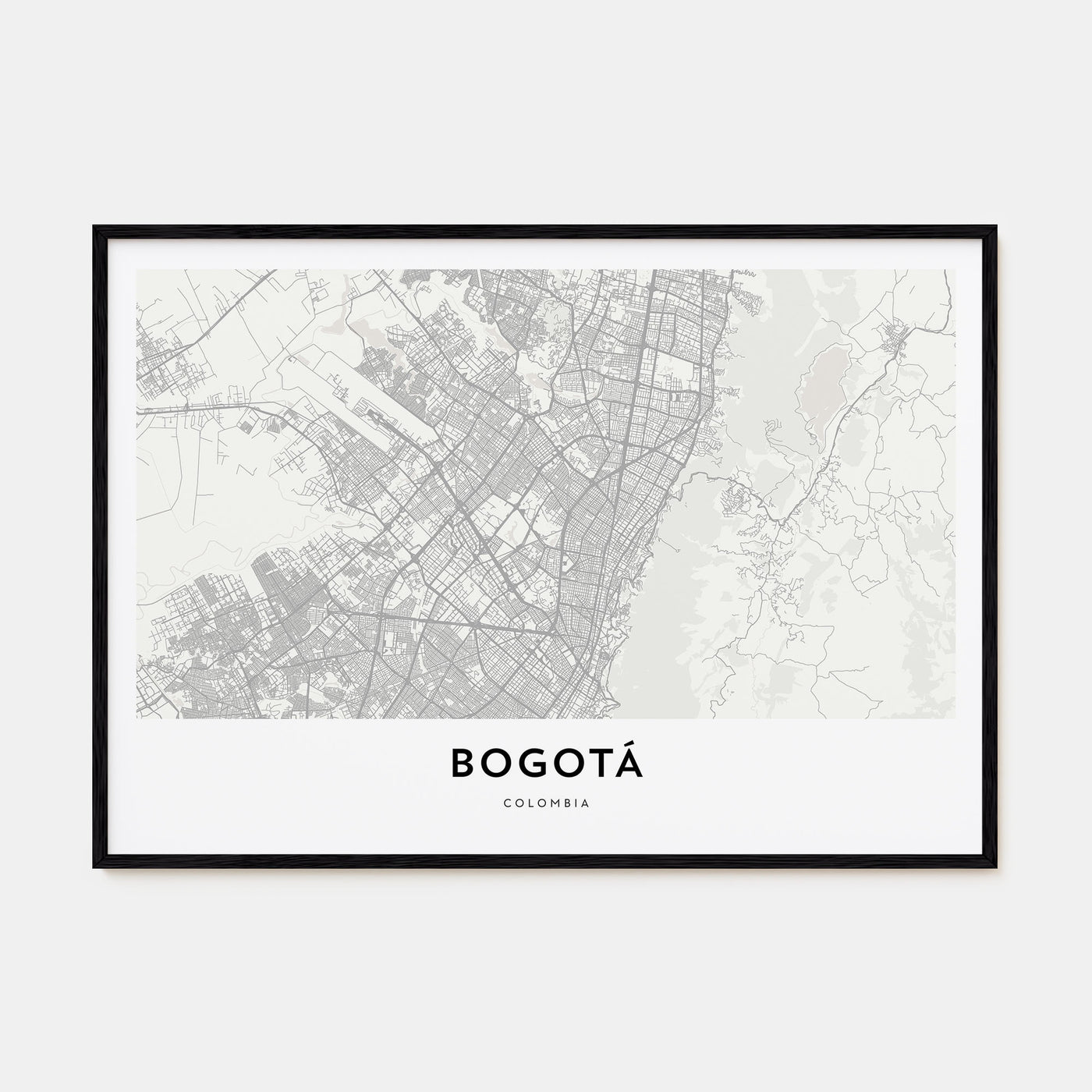 Bogotá Map Landscape Poster