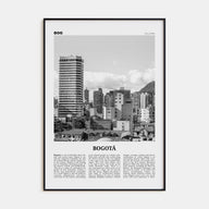 Bogotá Travel B&W No 2 Poster