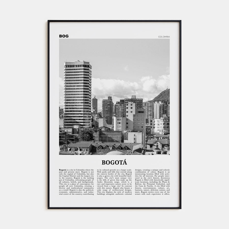 Bogotá Travel B&W No 2 Poster