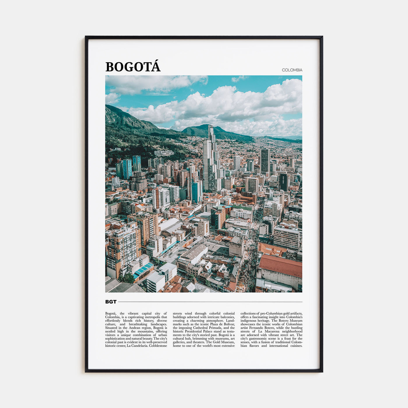 Bogotá Travel Color Poster