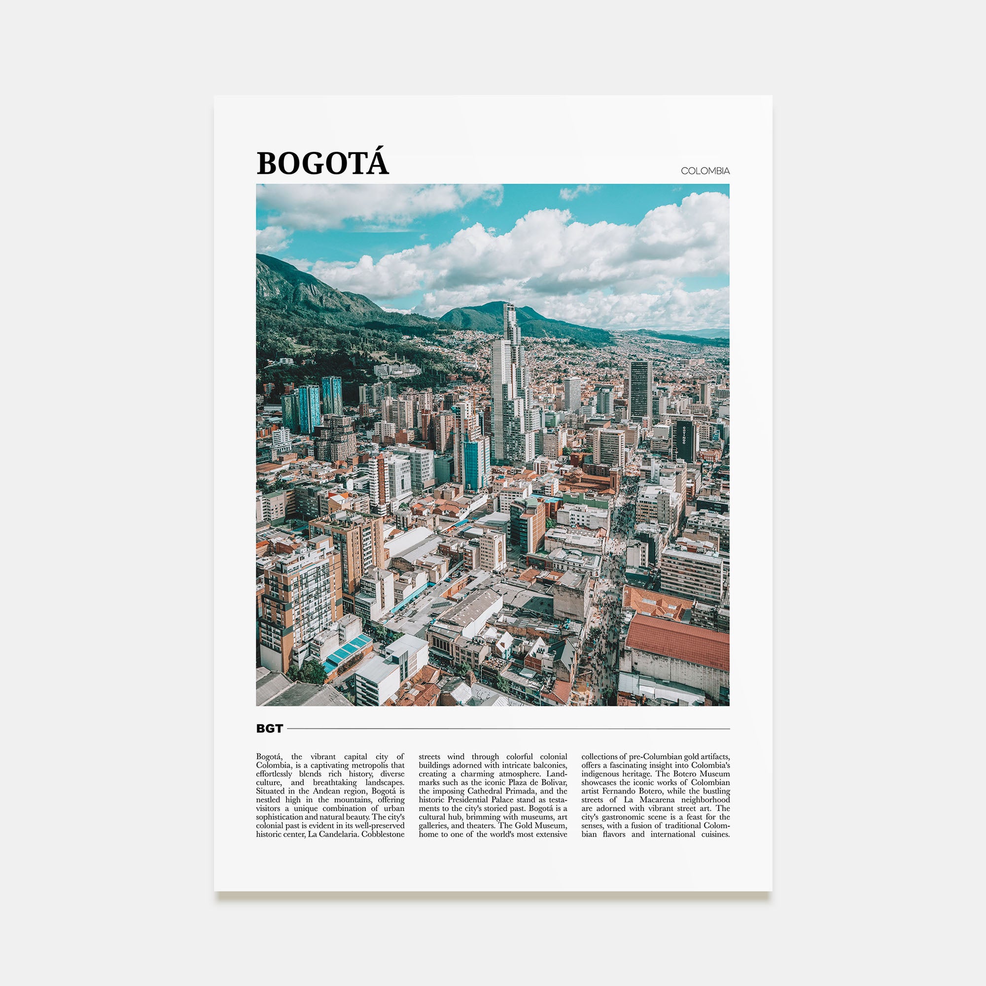 Bogotá Travel Color Poster