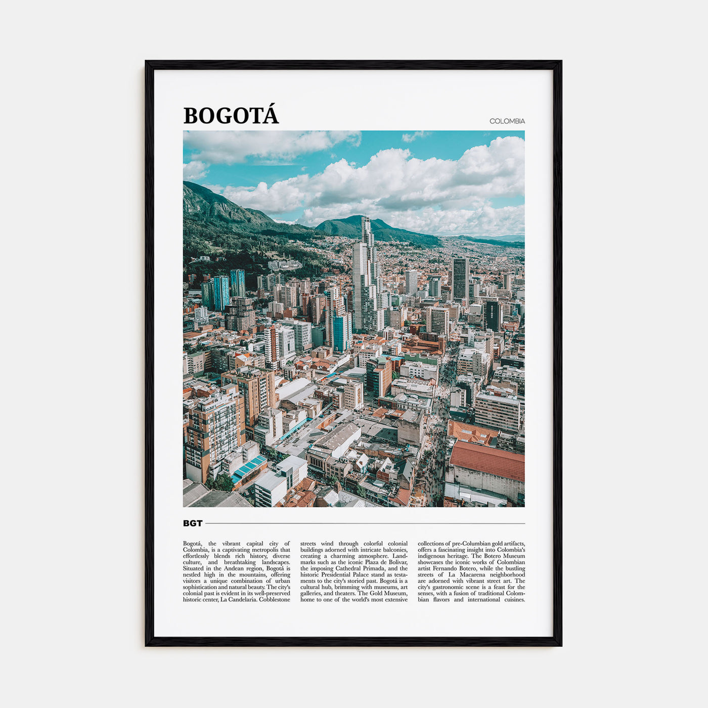 Bogotá Travel Color Poster