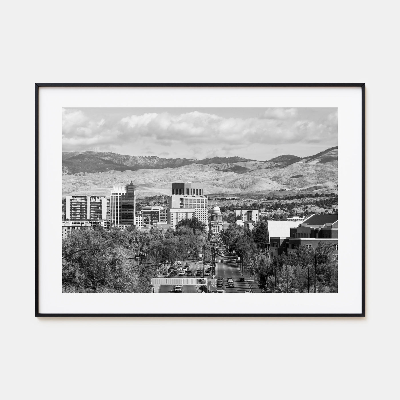 Boise Landscape B&W Poster