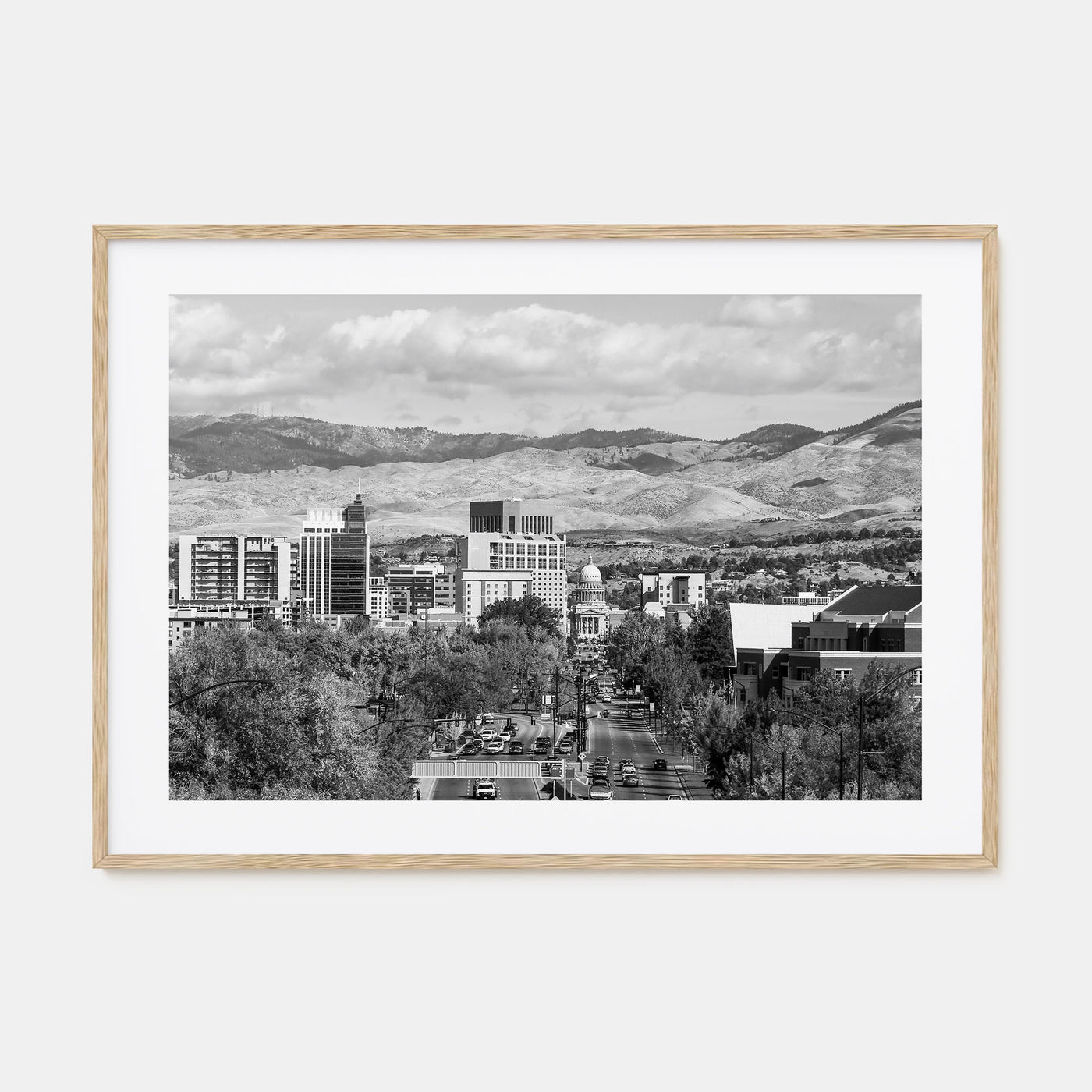 Boise Landscape B&W Poster