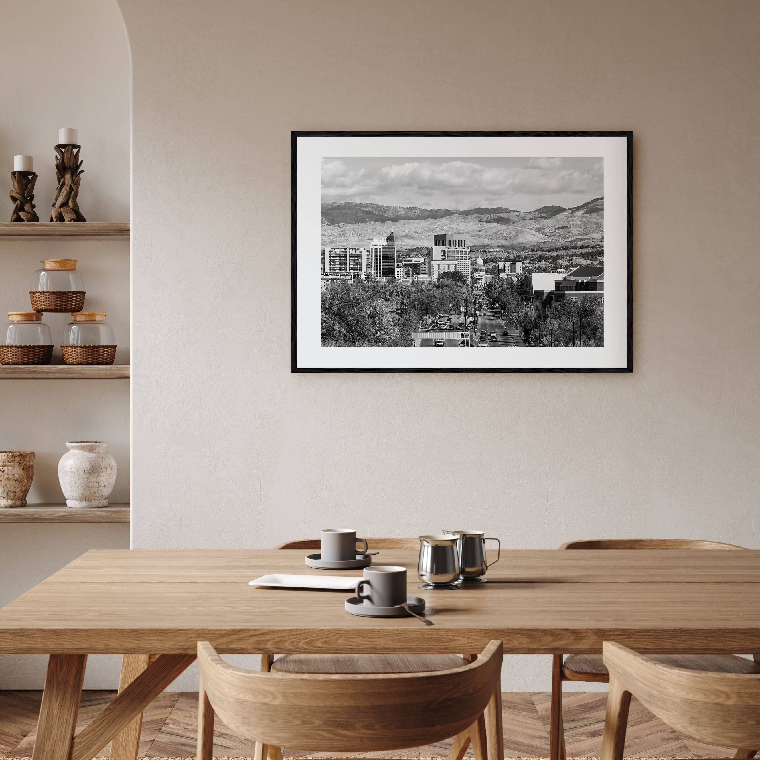 Boise Landscape B&W Poster