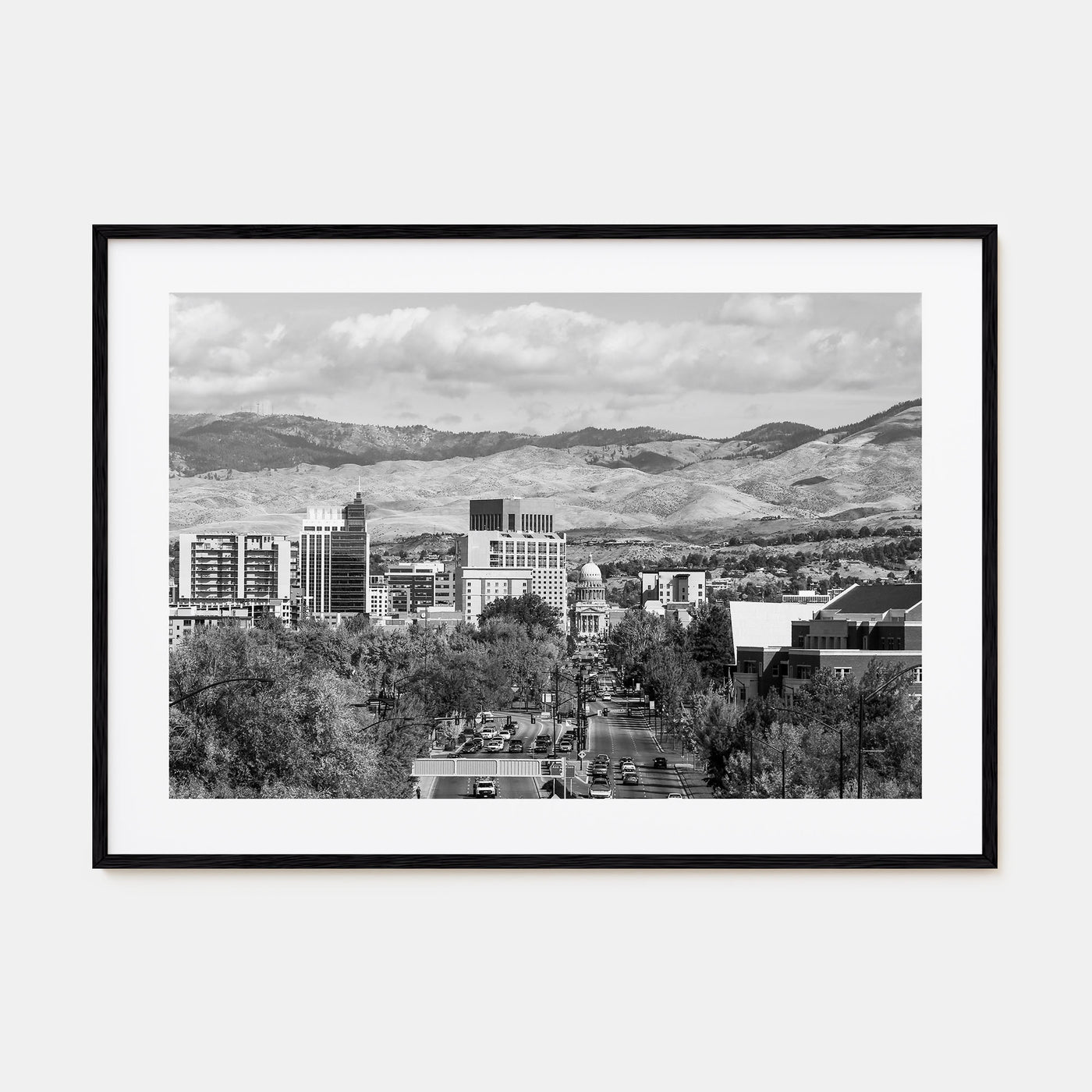 Boise Landscape B&W Poster