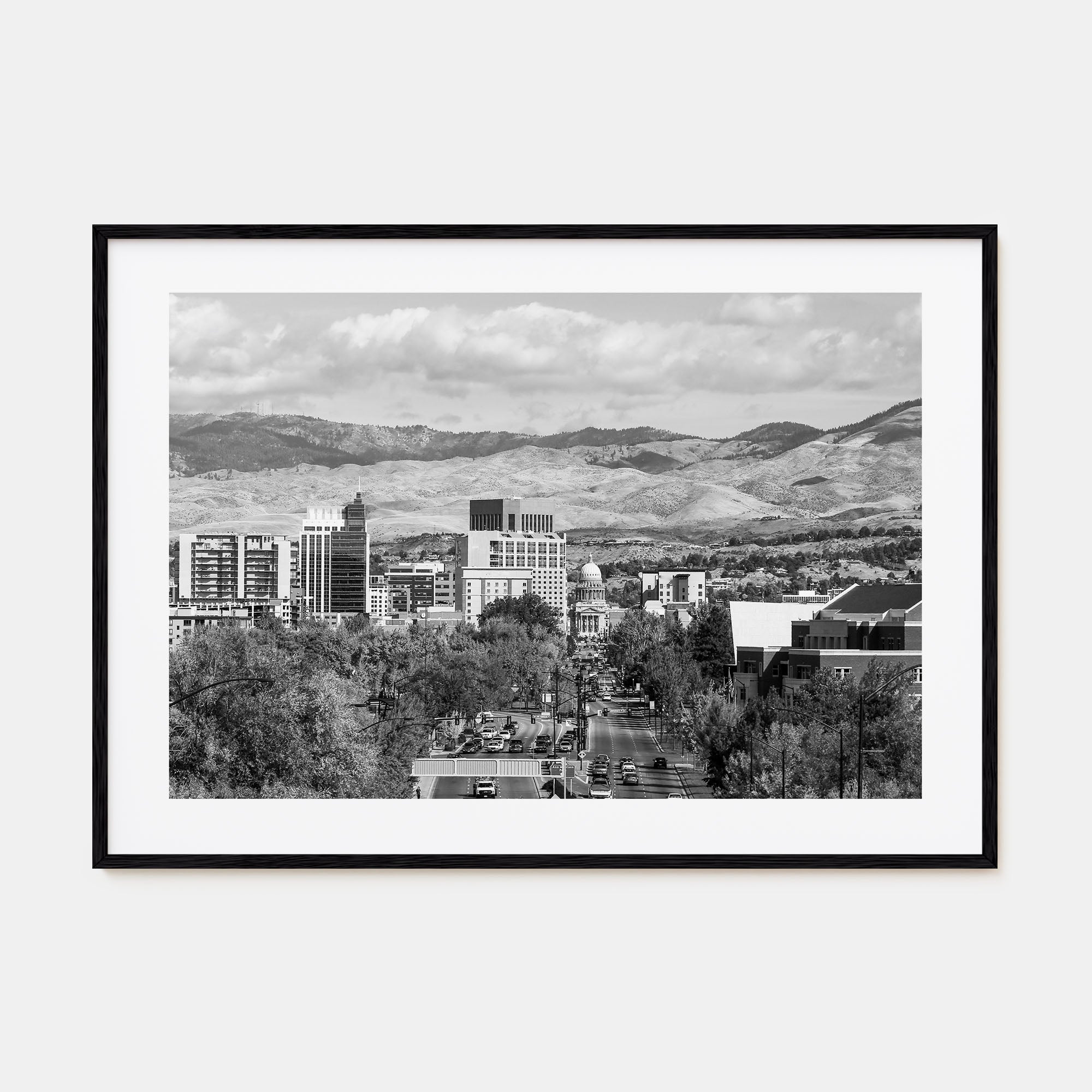 Boise Landscape B&W Poster
