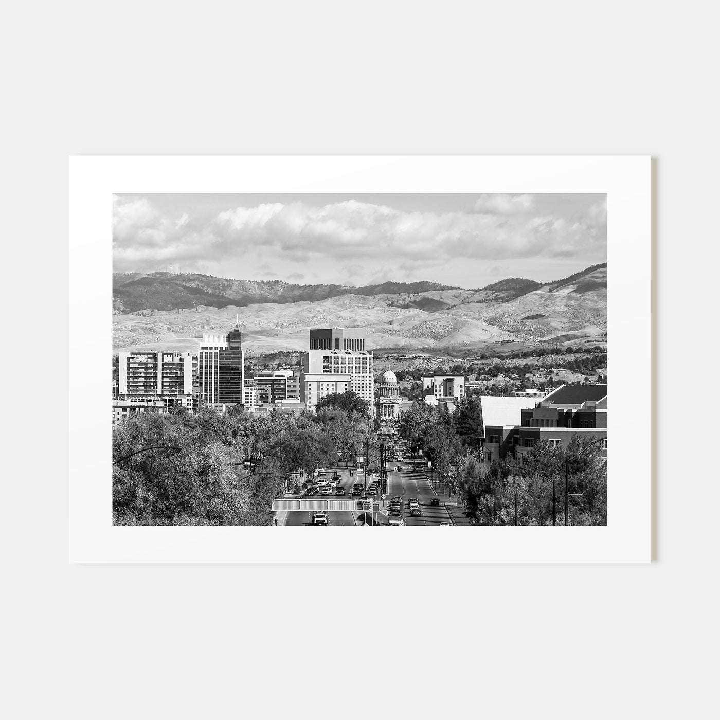 Boise Landscape B&W Poster