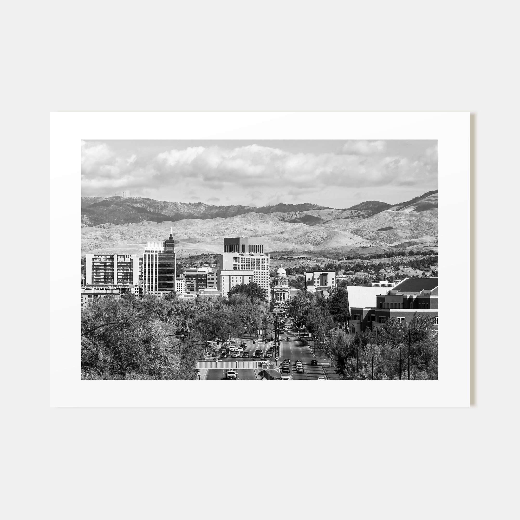 Boise Landscape B&W Poster