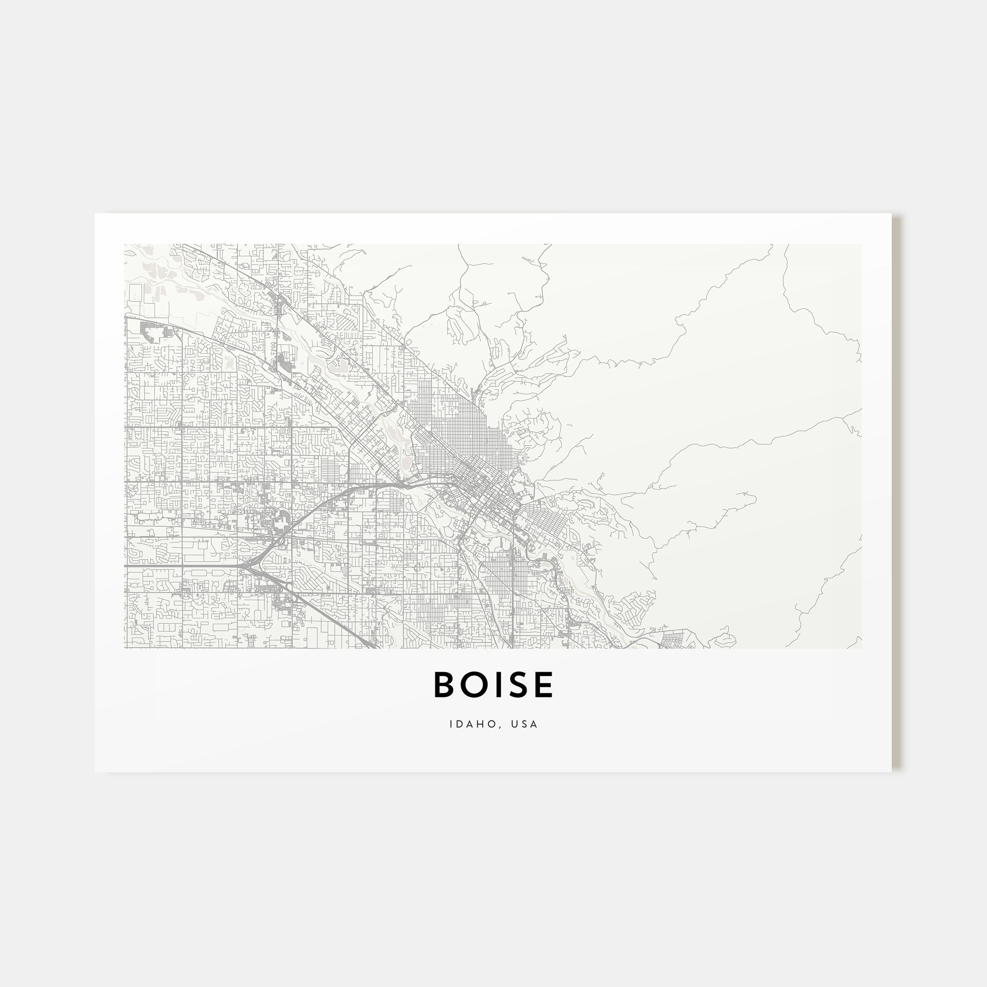 Boise Map Landscape Poster