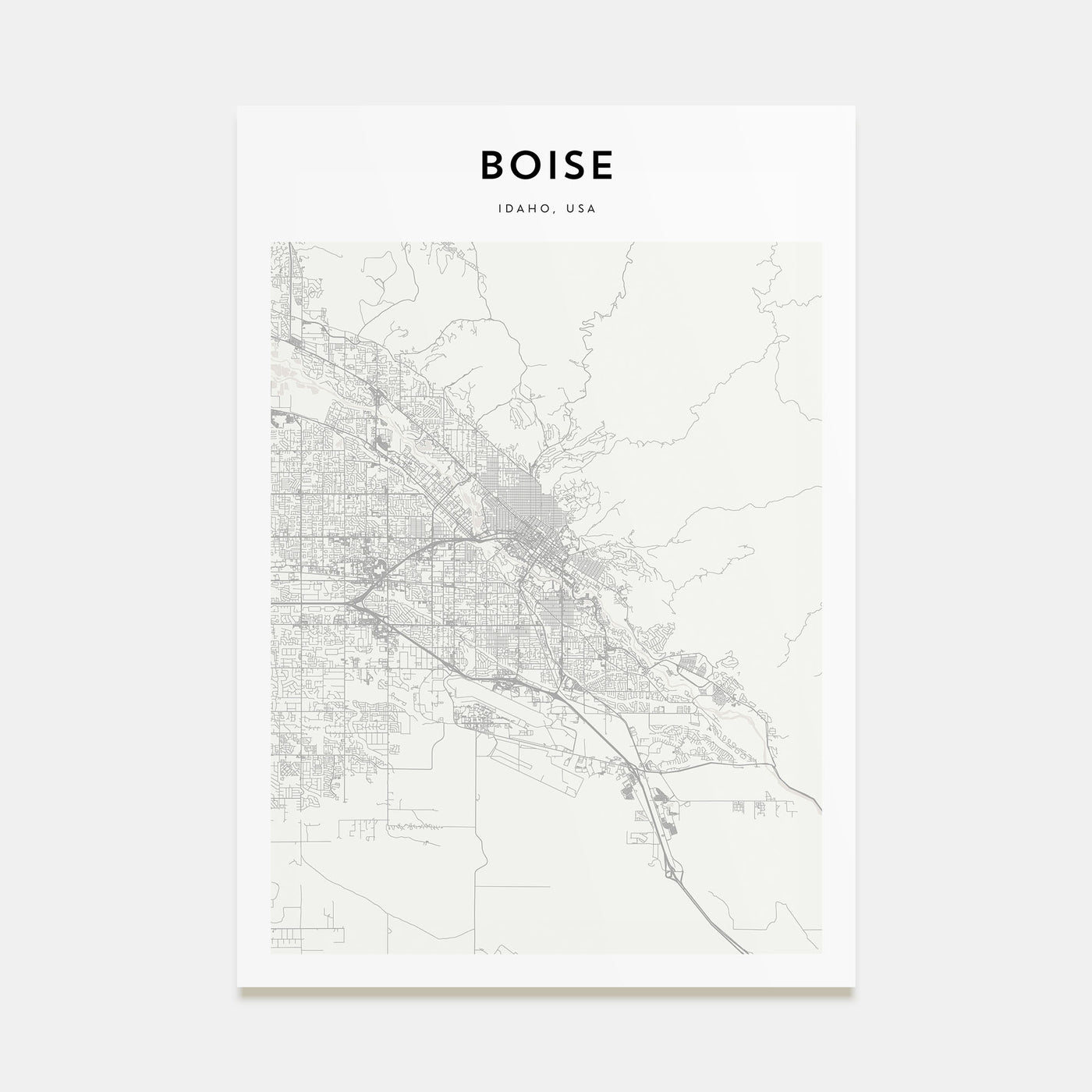 Boise Map Portrait Poster