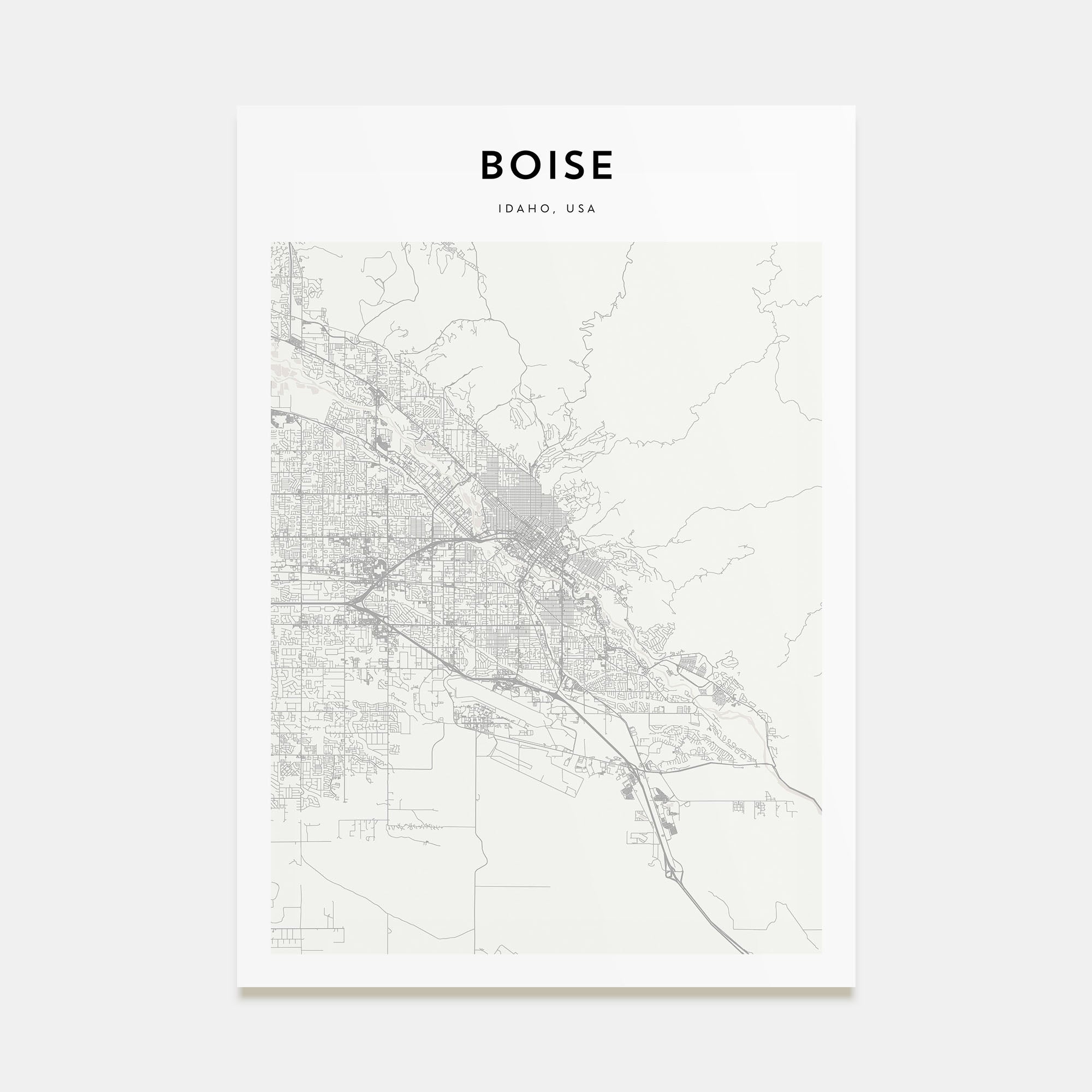 Boise Map Portrait Poster
