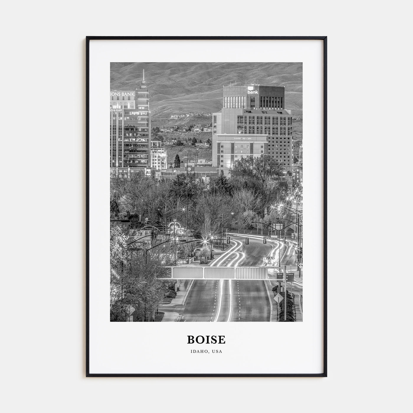 Boise Portrait B&W No 2 Poster