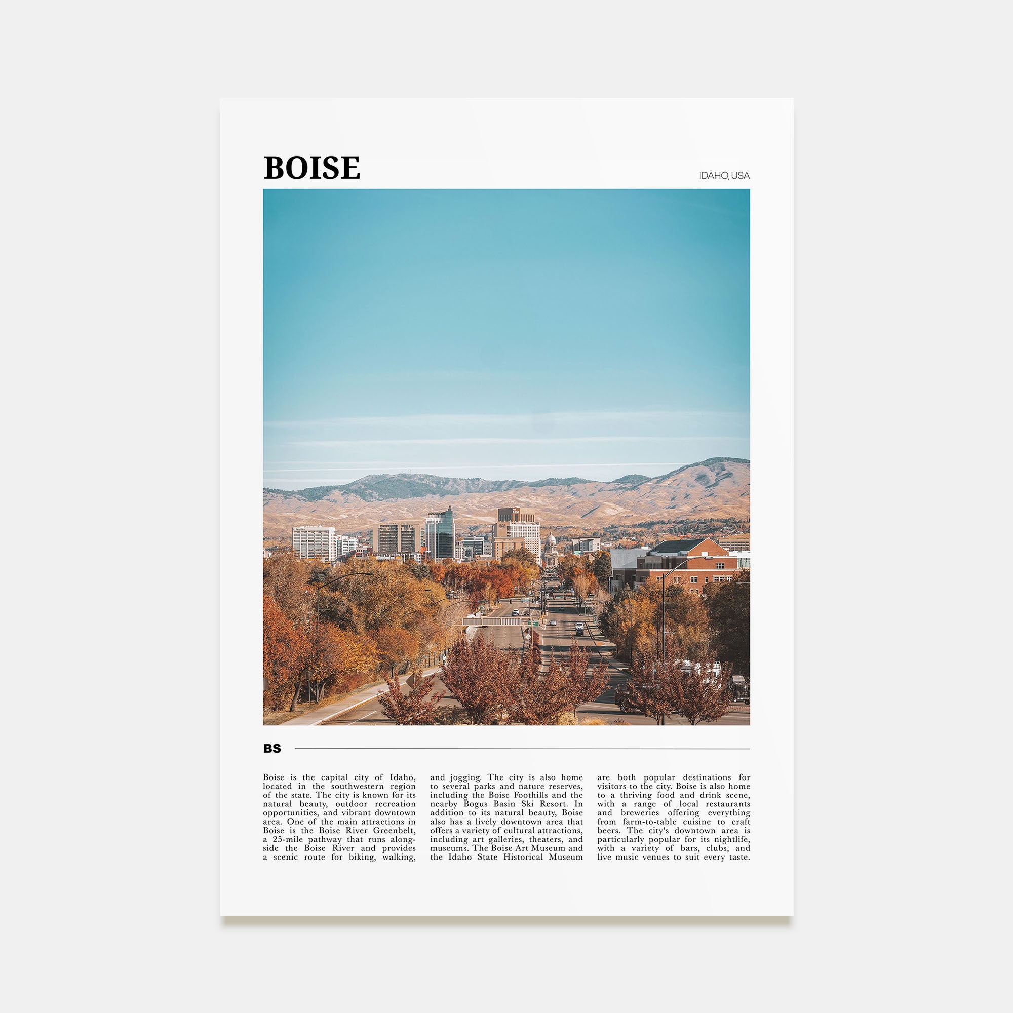 Boise Travel Color No 1 Poster