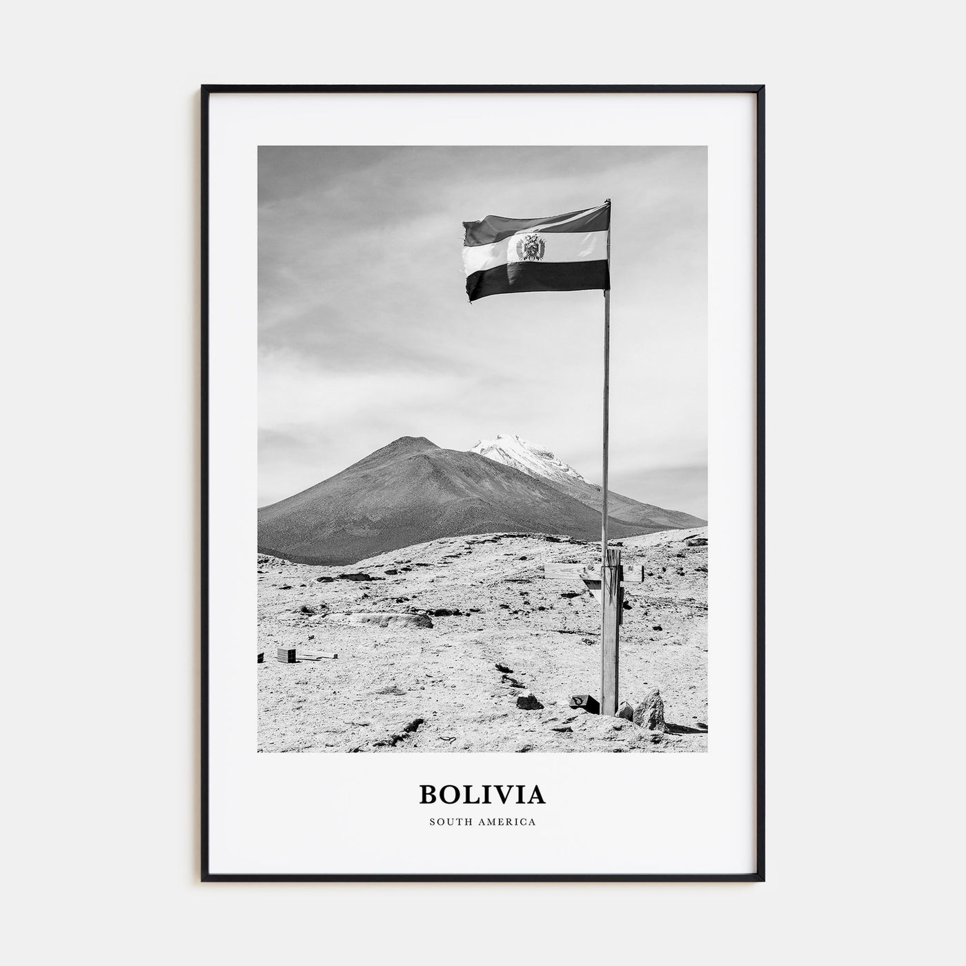 Bolivia Portrait B&W Poster