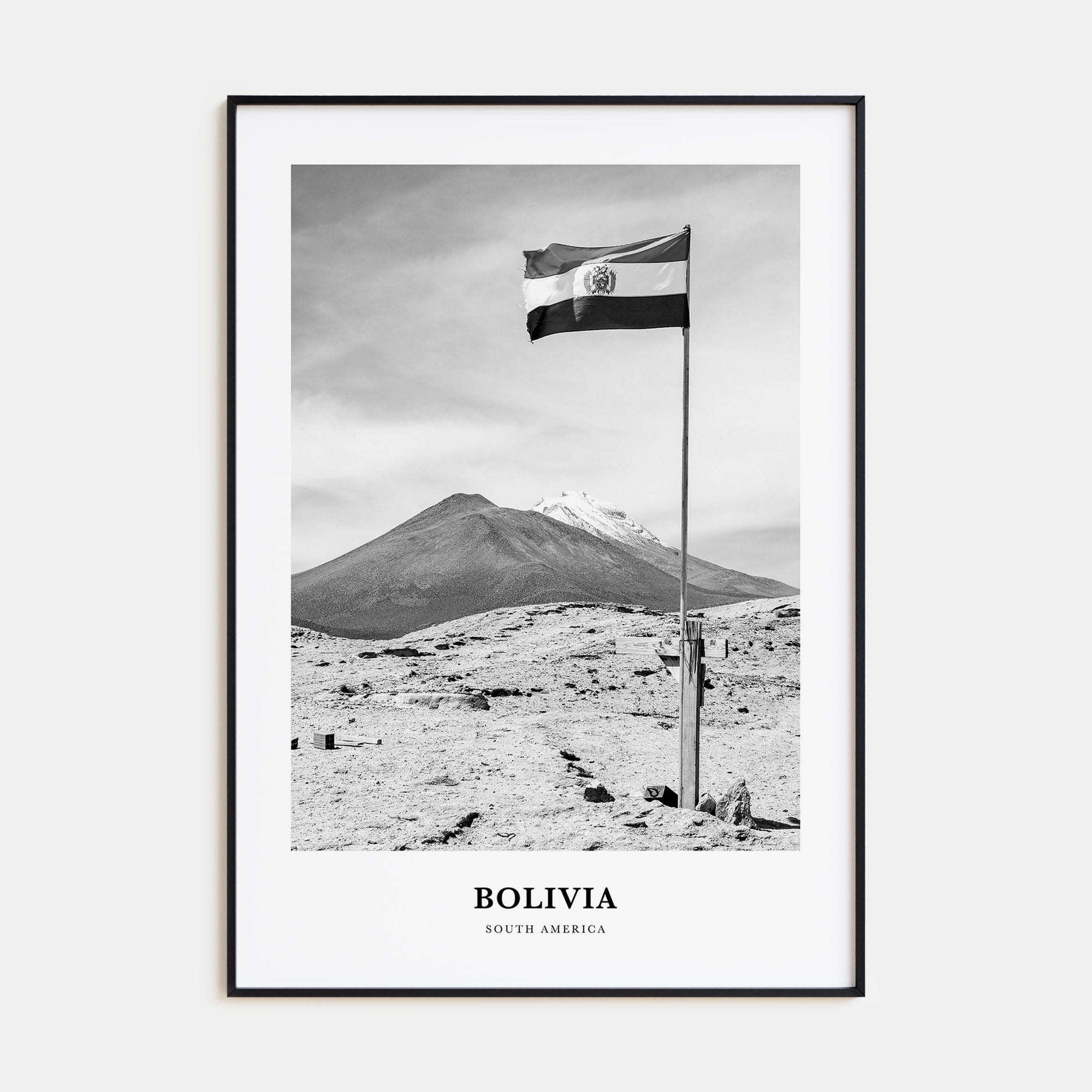 Bolivia Portrait B&W Poster