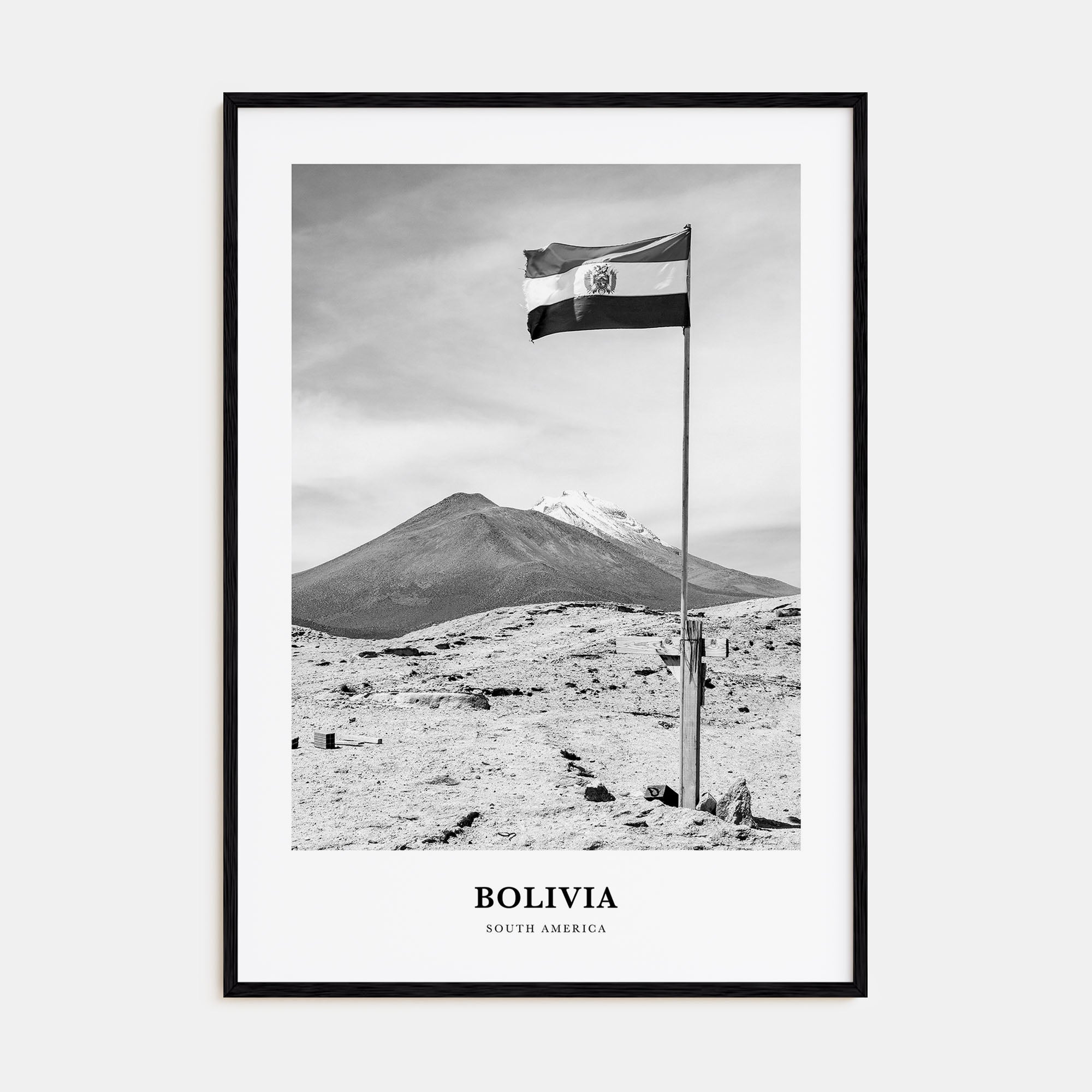 Bolivia Portrait B&W Poster