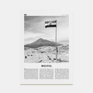 Bolivia Travel B&W Poster