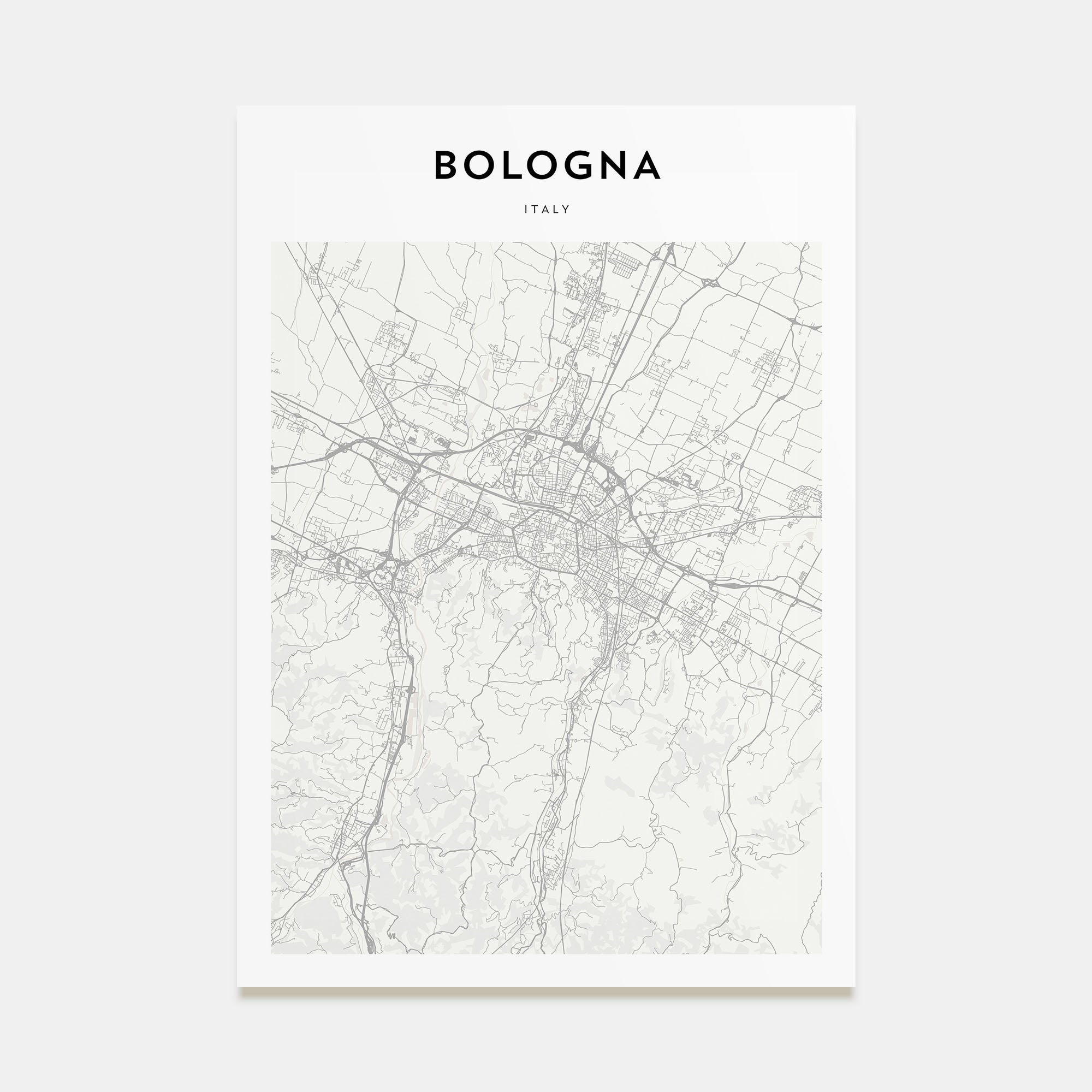Bologna Map Portrait Poster