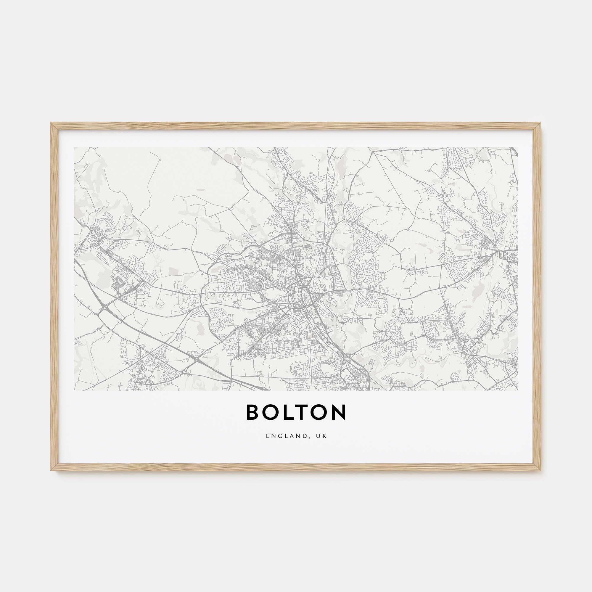 Bolton Map Landscape Poster