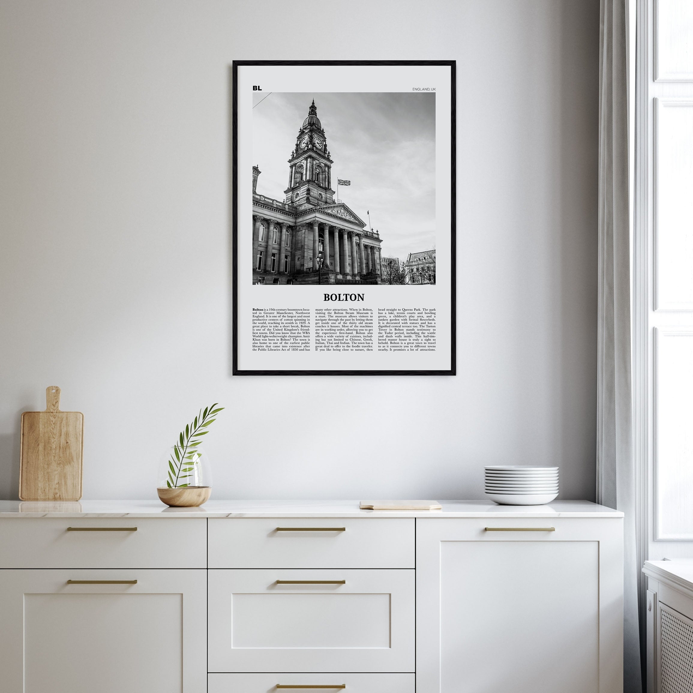 Bolton Travel B&W Poster