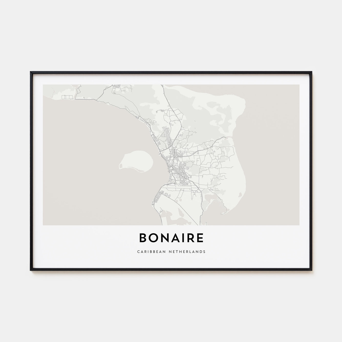 Bonaire Map Landscape Poster