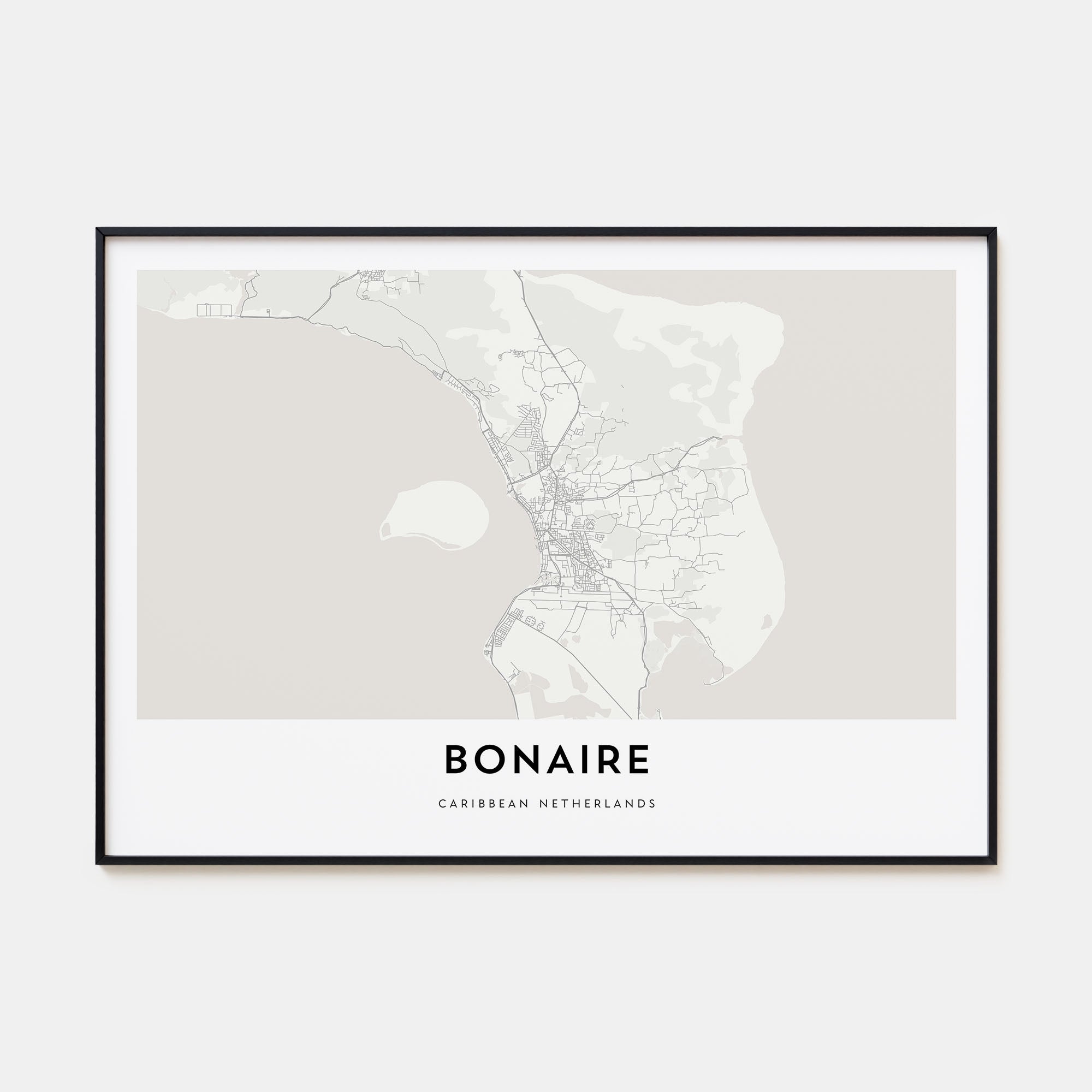 Bonaire Map Landscape Poster