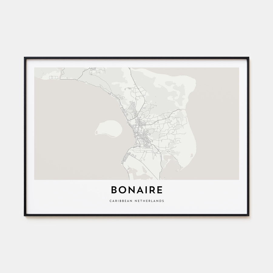 Bonaire Map Landscape Poster