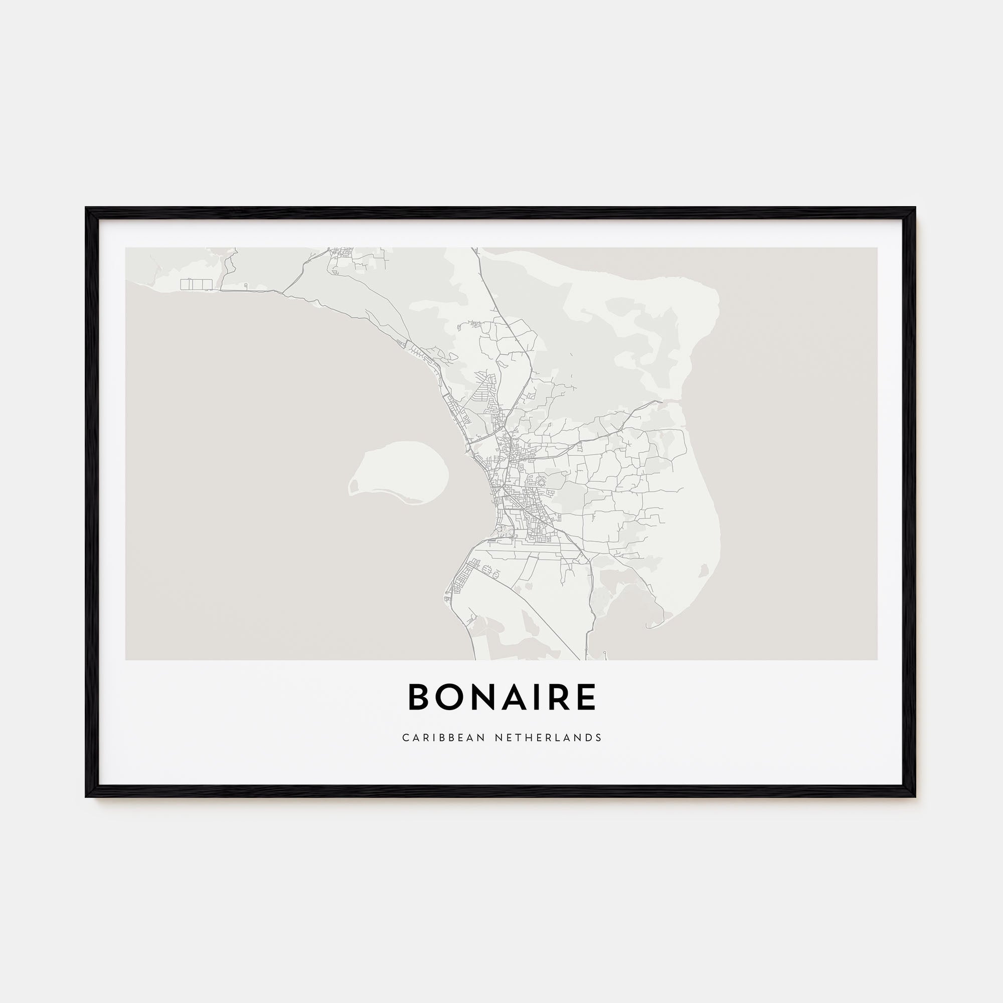 Bonaire Map Landscape Poster