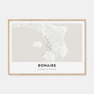Bonaire Map Landscape Poster