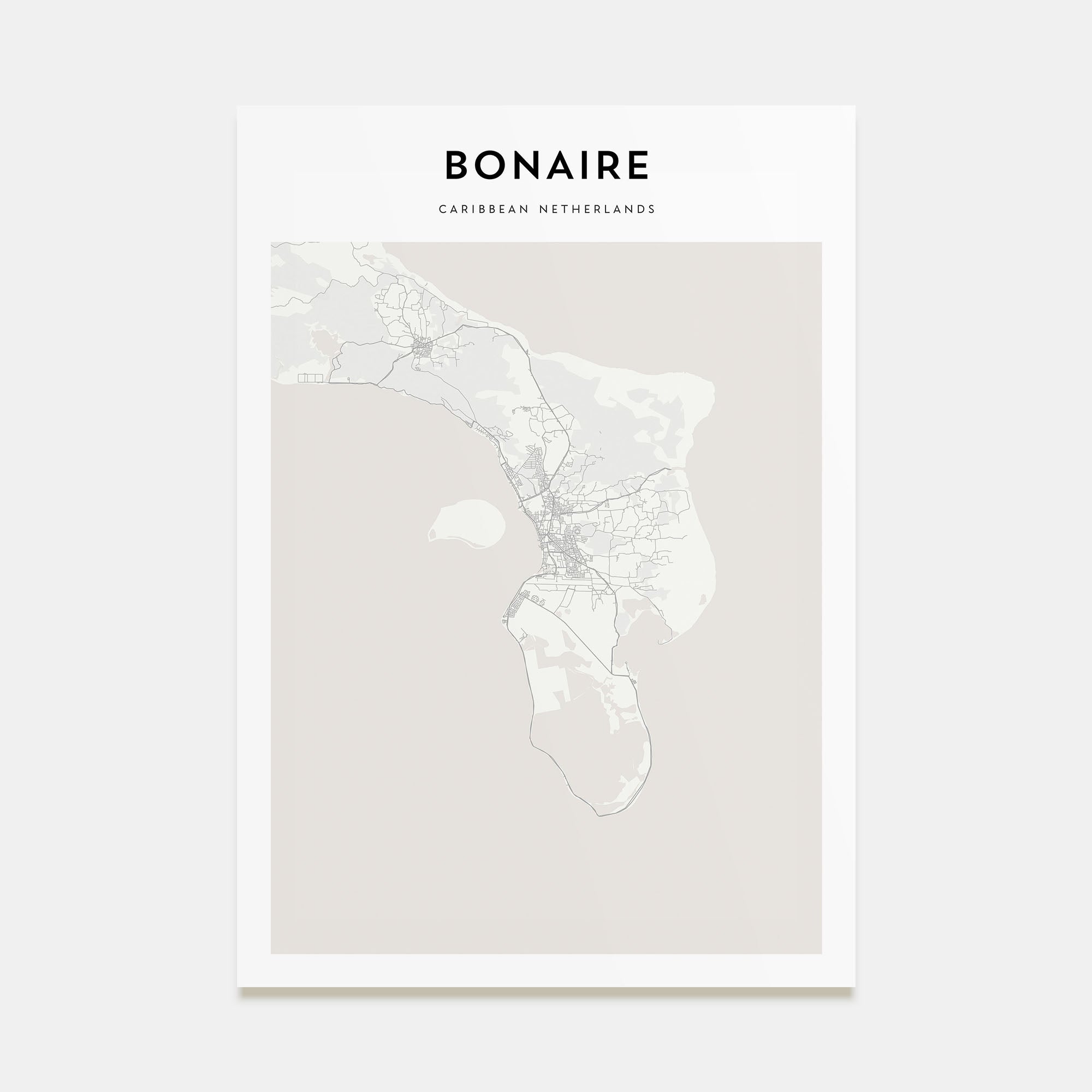 Bonaire Map Portrait Poster