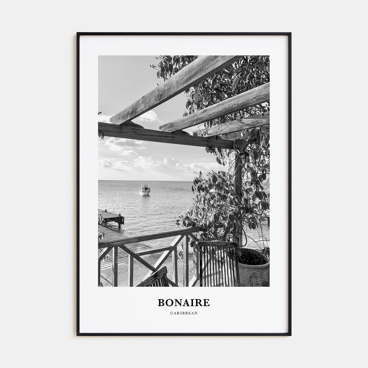 Bonaire Portrait B&W Poster