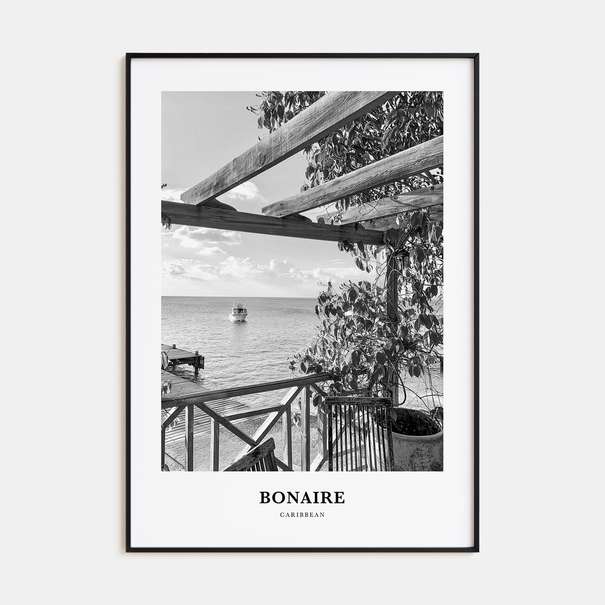 Bonaire Portrait B&W Poster