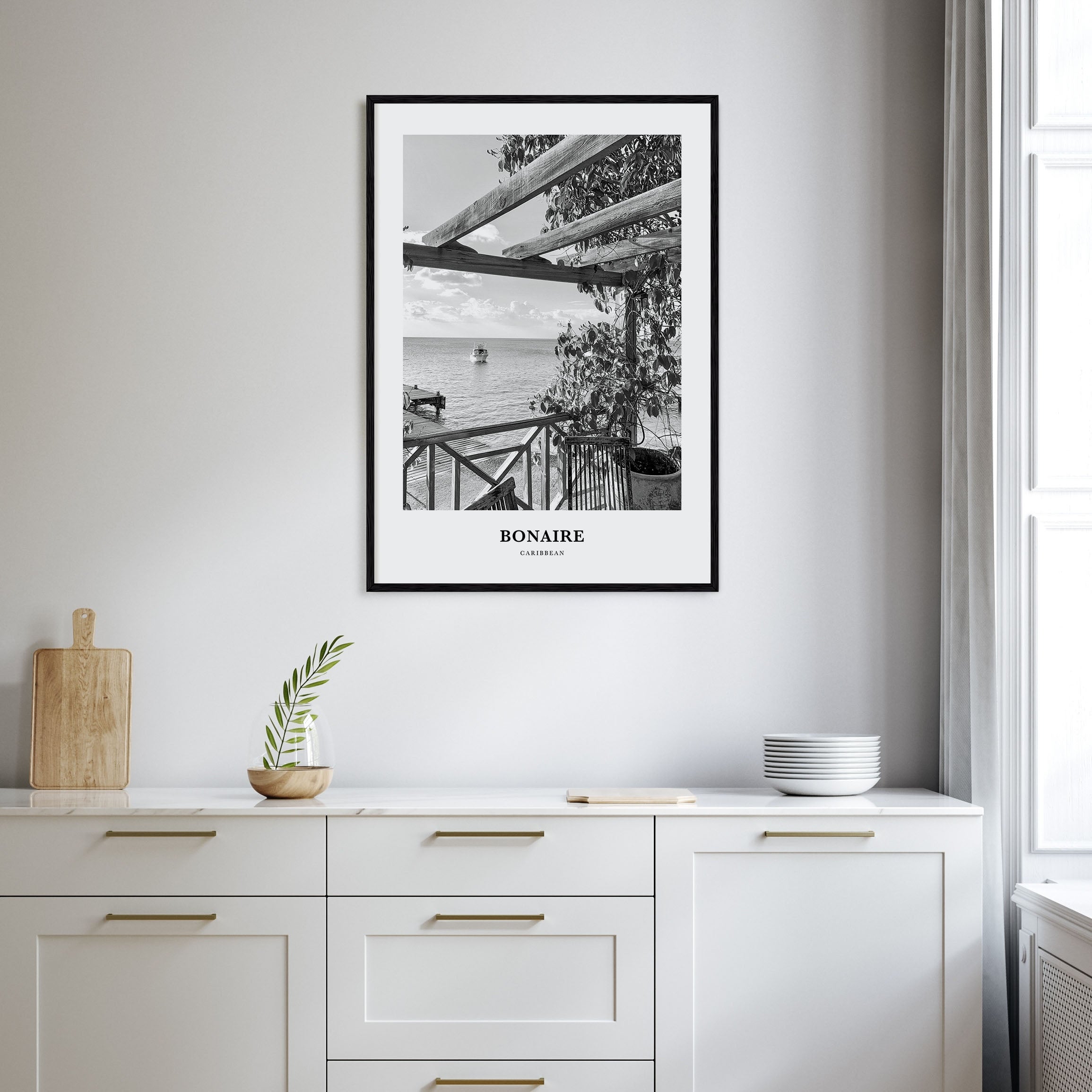 Bonaire Portrait B&W Poster