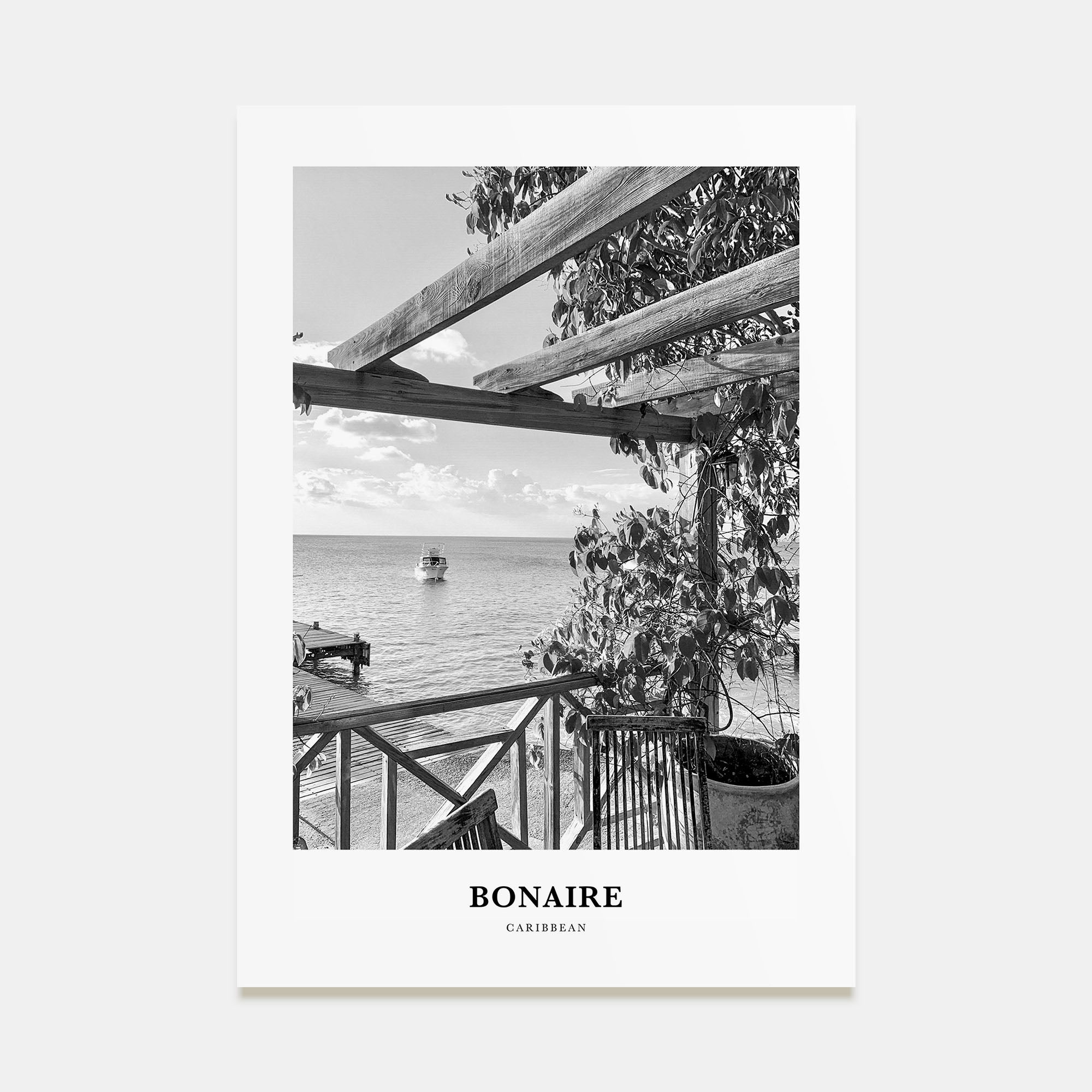 Bonaire Portrait B&W Poster