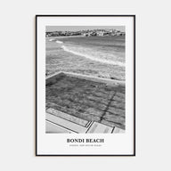 Bondi Beach Portrait B&W No 1 Poster