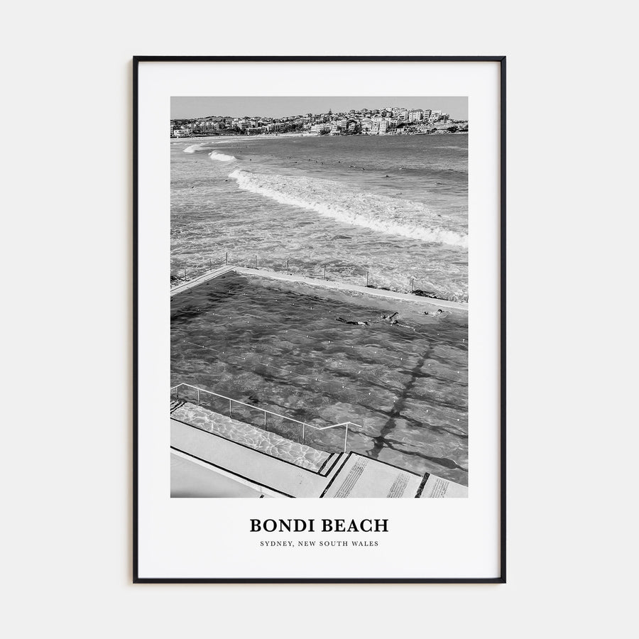 Bondi Beach Portrait B&W No 1 Poster