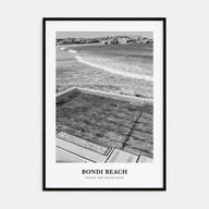 Bondi Beach Portrait B&W No 1 Poster