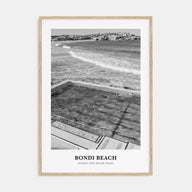 Bondi Beach Portrait B&W No 1 Poster