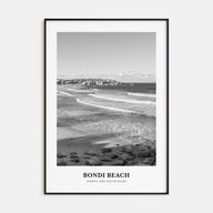 Bondi Beach Portrait B&W No 2 Poster