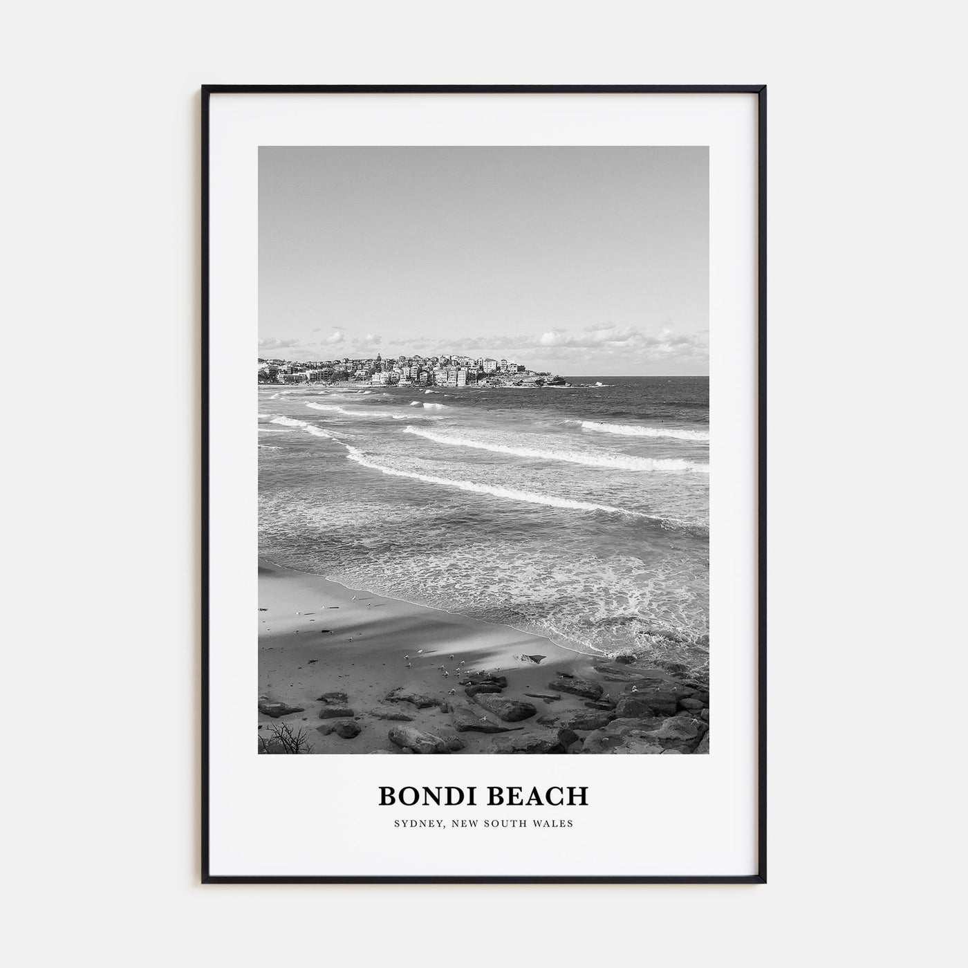 Bondi Beach Portrait B&W No 2 Poster
