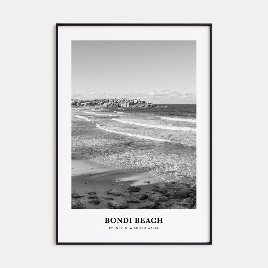 Bondi Beach Portrait B&W No 2 Poster
