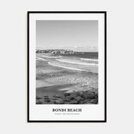 Bondi Beach Portrait B&W No 2 Poster