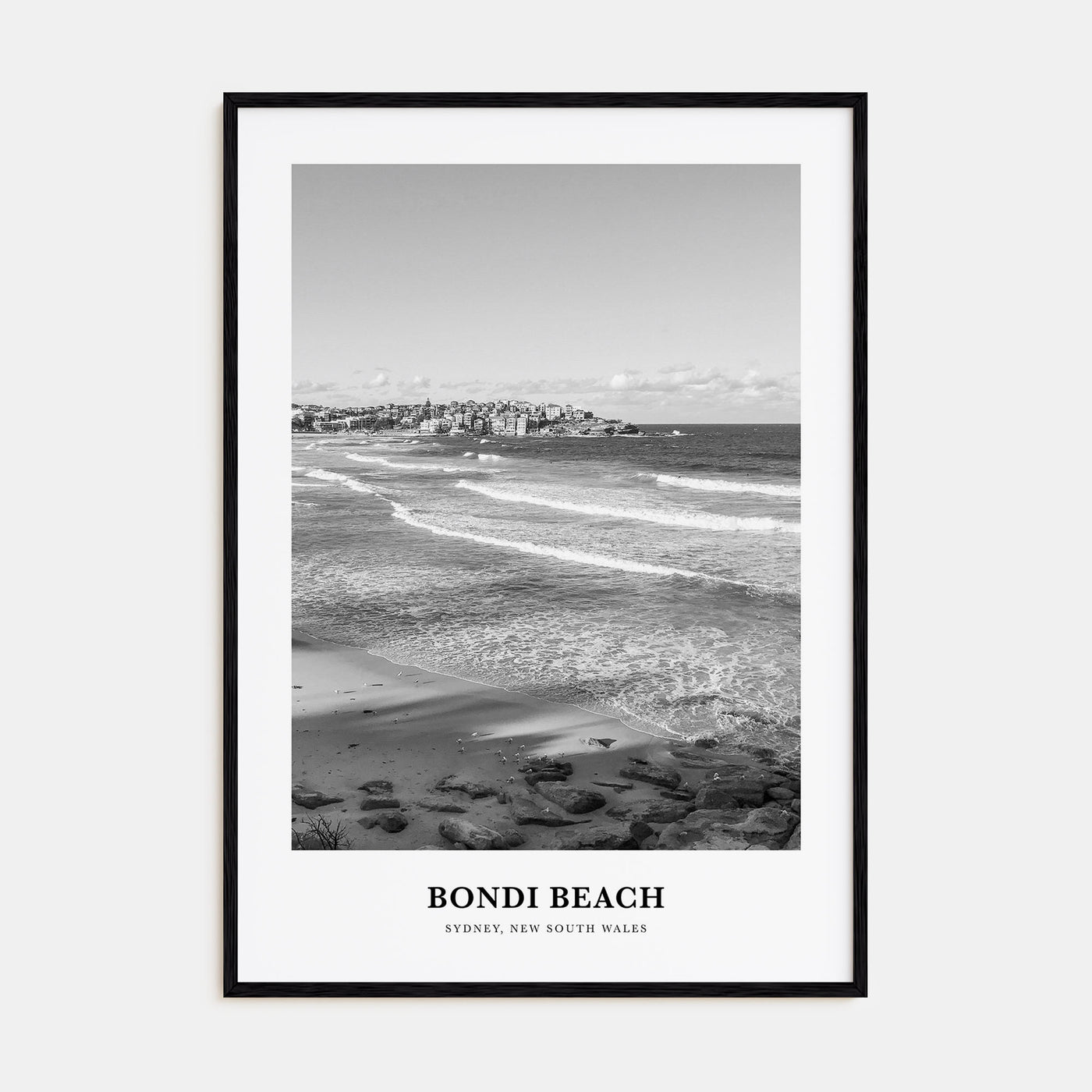 Bondi Beach Portrait B&W No 2 Poster