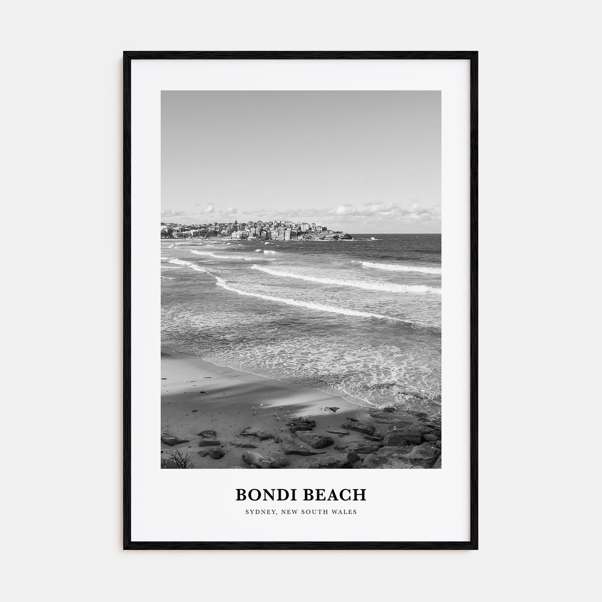Bondi Beach Portrait B&W No 2 Poster