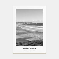 Bondi Beach Portrait B&W No 2 Poster