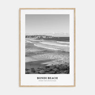 Bondi Beach Portrait B&W No 2 Poster